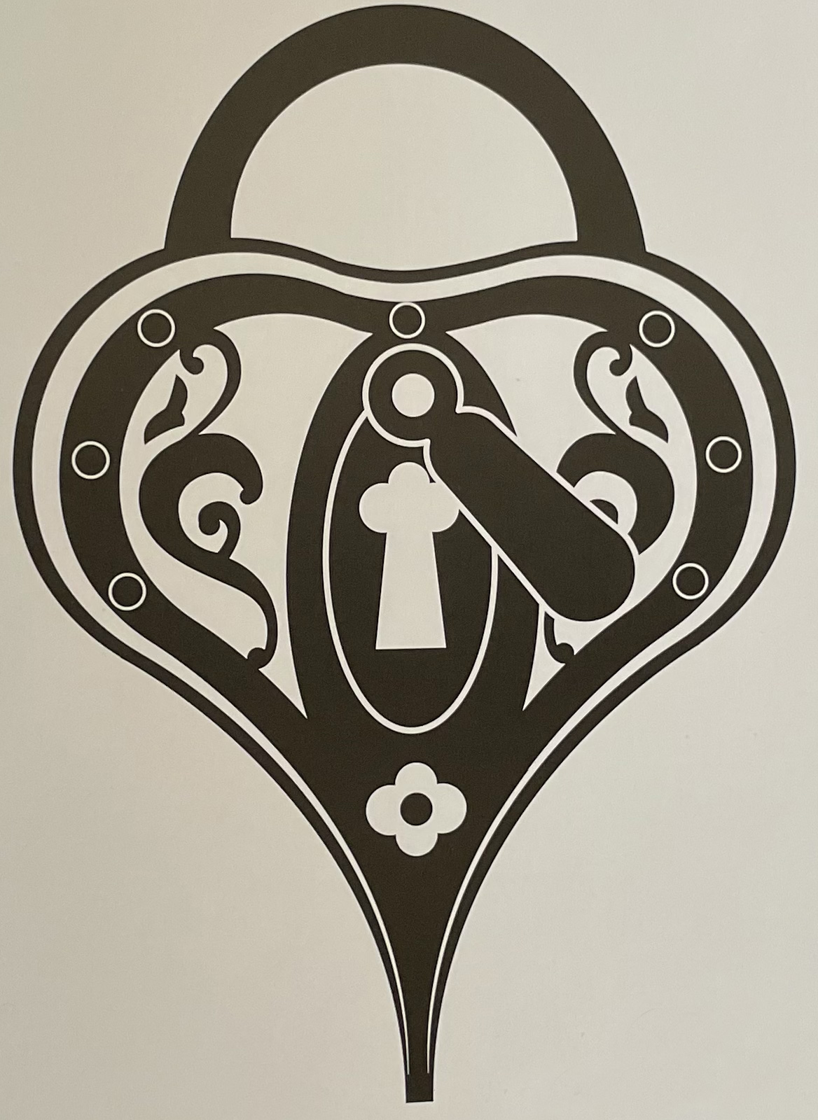 An illustration of a heart-shaped padlock